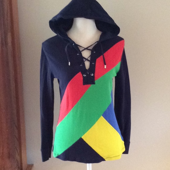 Lauren Ralph Lauren Tops - L-RL Lauren active hooded color block thermal